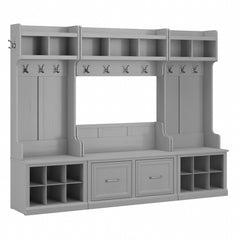 Woodland Full Entryway Storage Set with Coat Rack by Bush Furniture