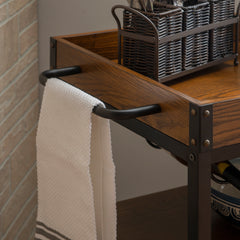 Linon Wheeler Industrial Kitchen & Wine Cart