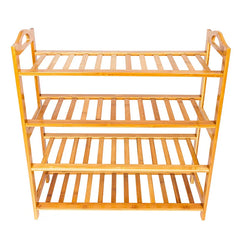 4-Tier Bamboo Shoe Rack Entryway Shoe Shelf Storage Organizer