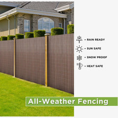 6 ft H x 8 ft W All-Weather Synthetic Bamboo Fence Panel, PVC