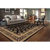 Izmir Collection Black/Beige Transitional Floral/Botanical Area Rug