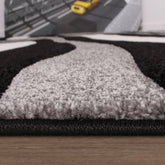 Designer Area Rug with Contour Cut and Modern Wave Pattern