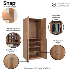 Manhattan Comfort Lee 32" Wardrobe Closet