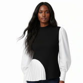 Nanette Lepore Women's Contrast Panel Pleated Top