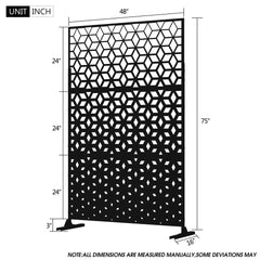 Metal Privacy Screen Wall Decoration Free Standing-6.3 ft. H X 4 ft. W