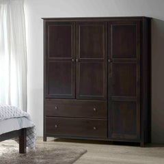 Grain Wood Furniture Shaker Wood 3-door Armoire - 60x72x22