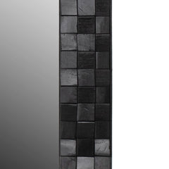 Recycled Acacia Mosaic Wood Black Rectangular Mirror by East at Main
