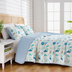 Linery & Co. Coastal Microfiber Quilt Set With Shams