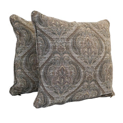 25-inch Corded Patterned Jacquard Chenille Square Floor Pillows (Set of 2)