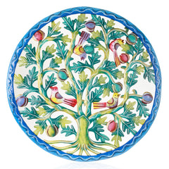Vibrant Fruit Tree with Perched Birds Haitian Steel Drum Wall Art