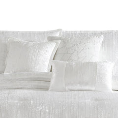 Jay 7 Piece King Comforter Set, Polyester Velvet Deluxe Texture, White