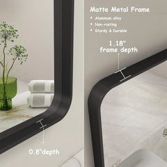 Aluminum alloy Framed Tempered Glass Wall Decor Vanity Bathroom Mirror