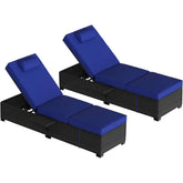 Chaise Lounge Chair Outdoor Set of 2