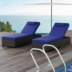 Chaise Lounge Chair Outdoor Set of 2