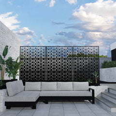 Metal Privacy Screen Wall Decoration Free Standing-6.3 ft. H X 4 ft. W