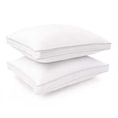 Superior Microfiber Medium Density Pillow with Gusset - White