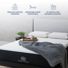 Brooklyn Bedding 12" Gel Memory Foam Hybrid Mattress