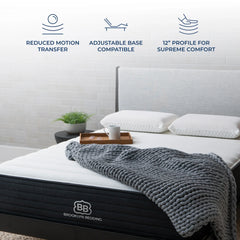 Brooklyn Bedding 12" Gel Memory Foam Hybrid Mattress
