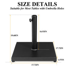 VredHom 43lbs Outdoor Patio Market Umbrella Square Concrete Base Stand