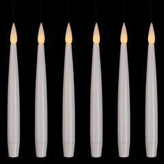 LED Flameless Flickering Floating Halloween Taper Candles - 6" - Set of 6