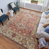 Grand Bazaar Foxboro Hand Knotted Medallion Transitional Area Rug