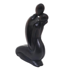 Handmade Wood Sculpture, 'The Kiss' (Indonesia) - 21.5 cm H x 12 cm W x 5 cm D