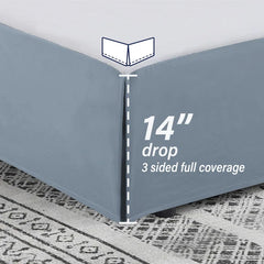 Swift Home Easy Fit Tailored Pleat Microfiber Bed Skirt with 14-inch Drop