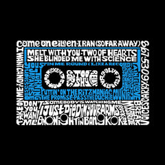 LA Pop Art Men's Premium Blend Word Art T-shirt - 80s One Hit Wonders