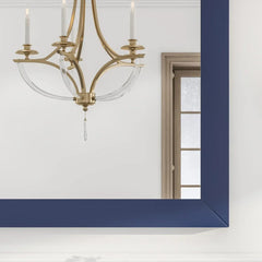 Eviva Acclaim 36" x 30" Rectangular Blue Wooden Framed Mirror - 36X30