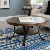 Linon Franklin Industrial Round Coffee Table