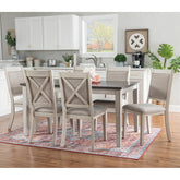 Linon McKee 7-piece White Farmhouse Dining Set