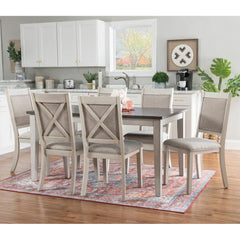 Linon McKee 7-piece White Farmhouse Dining Set