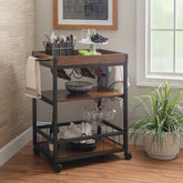 Linon Wheeler Industrial Kitchen & Wine Cart