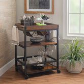 Linon Wheeler Industrial Kitchen & Wine Cart