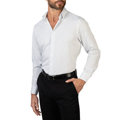 Nautica Men's Wrinkle-Resistant Printed Performance Dress Shirt