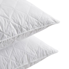 2 Pack Hotel Quality Goose Feather Bed Pillows for Side & Back Sleepers