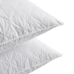 2 Pack Hotel Quality Goose Feather Bed Pillows for Side & Back Sleepers