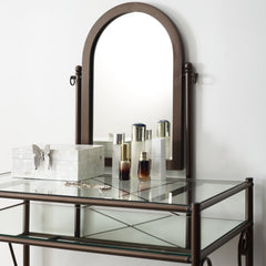 LinonLinon Angelica Glass-top Metal Vanity Set