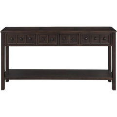 Merax 60" Long Console Table with Different Size Drawers and Bottom Shelf