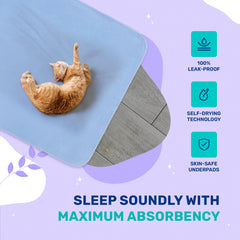 Empyrean Highly Aborbent Washable Waterproof Bed Pads - Blue
