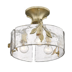 Golden Lighting Calla 3-light Semi-Flush Mount in Natural Black