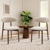 Modern Farmhouse Wooden Dining Chairs Upholstered Fabric Side Chairs with Floor Protectors