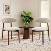 Modern Farmhouse Wooden Dining Chairs Upholstered Fabric Side Chairs with Floor Protectors
