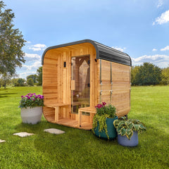 Backyard Discovery Lennon 2-4 Person Outdoor Cube Sauna, Porch