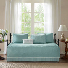 Madison Park Peyton Blue Printed 6 Piece Day Bed Cover Set