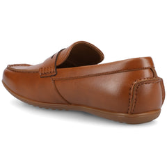 Vance Mens Yates Medium and Wide-width Perforated Slip-on Driving Penny Loafer