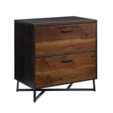 Wood Lateral File with Modern Design, Dark Walnut