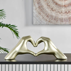 Heart Hands Handmade Resin Sculpture