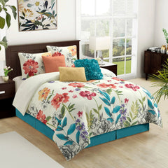 Nanshing Cassia Floral Bouquet 7 Piece Comforter Set