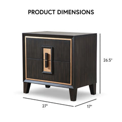 Furniture of America Nyx Modern Espresso Solid Wood Nightstand (Set of 2)